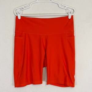 Old Navy Active Shorts Women’s XL Orange Biker with Pockets Powersoft